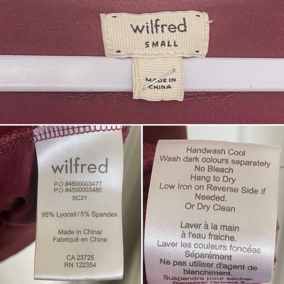 Aritizia Wilfred Bubble Hem Tunic Dress Burgundy Short Sleeve Spring Size Small - Picture 8 of 8